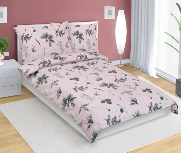 Lenzuola in crêpe - 140x220 cm, 70x90 - grigio, rosa