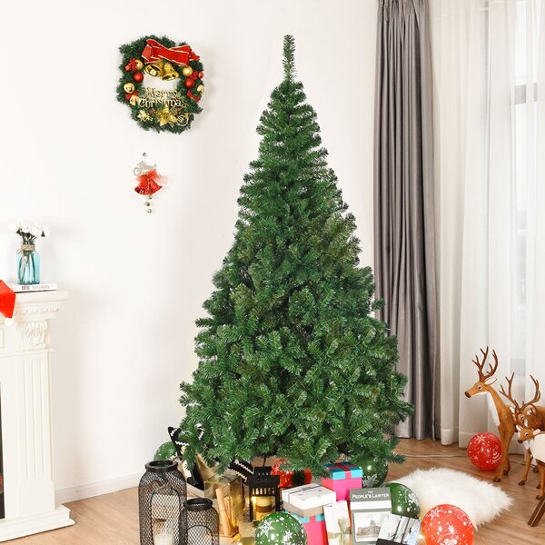 Costway Albero di natale 210cm e albero di natale artificiale 60 cm, Abete artificiale e albero di natale verde