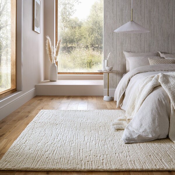 Tappeto avorio in lana tessuto a mano 160x230 cm Harris Boucle – Flair Rugs