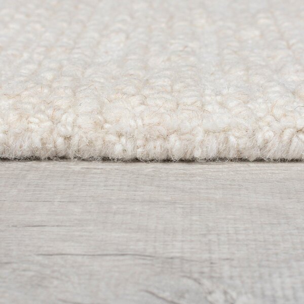 Passatoia avorio in lana tessuta a mano 80x230 cm Harris Boucle – Flair Rugs