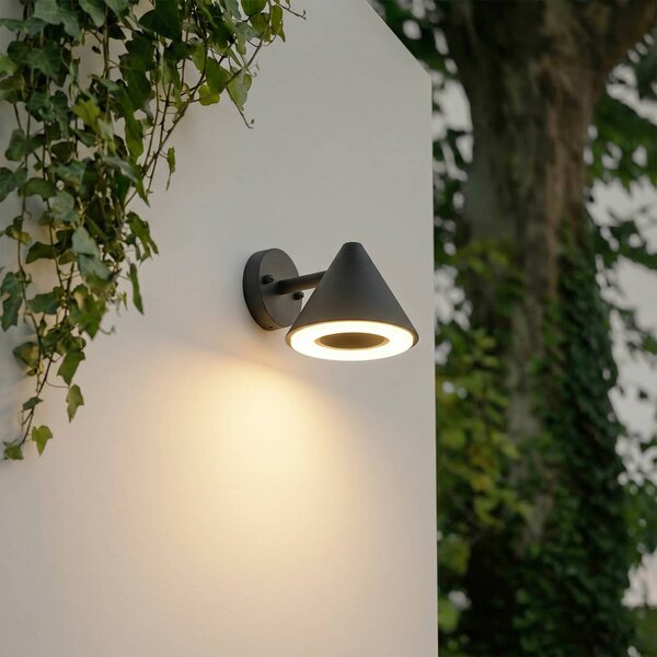 Applique da esterni a LED Soran Lindby, Nero, Metallo, Moderno, Applique LED da esterni