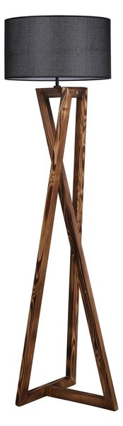 Lampada da terra nera/marrone con paralume in tessuto (altezza totale 149 cm) Maçka – Opviq lights