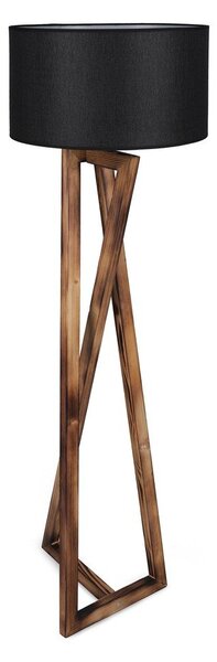 Lampada da terra nera/marrone con paralume in tessuto (altezza totale 149 cm) Maçka – Opviq lights