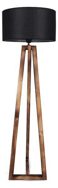 Lampada da terra nera/marrone con paralume in tessuto (altezza totale 149 cm) Maçka – Opviq lights