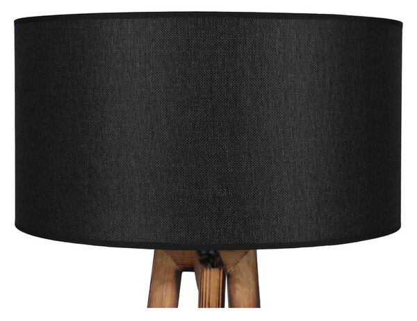 Lampada da terra nera/marrone con paralume in tessuto (altezza totale 149 cm) Maçka – Opviq lights