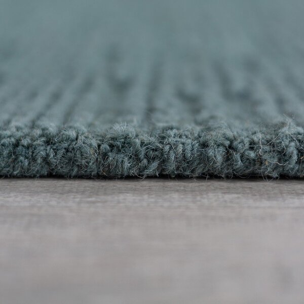 Tappeto blu polveroso in lana tessuto a mano 120x170 cm Harris Boucle – Flair Rugs