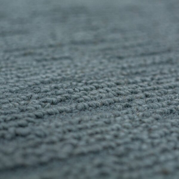 Tappeto blu polveroso in lana tessuto a mano 120x170 cm Harris Boucle – Flair Rugs