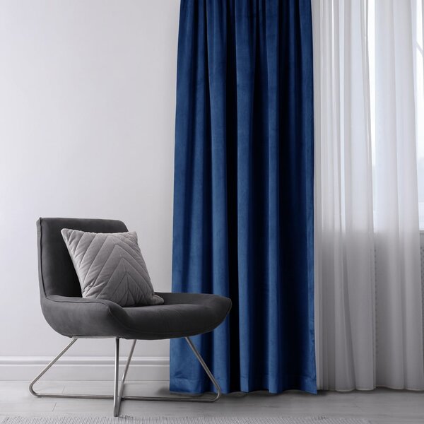 Tenda parzialmente oscurante blu scuro in velluto 140x270 cm Eyelets – Restilo