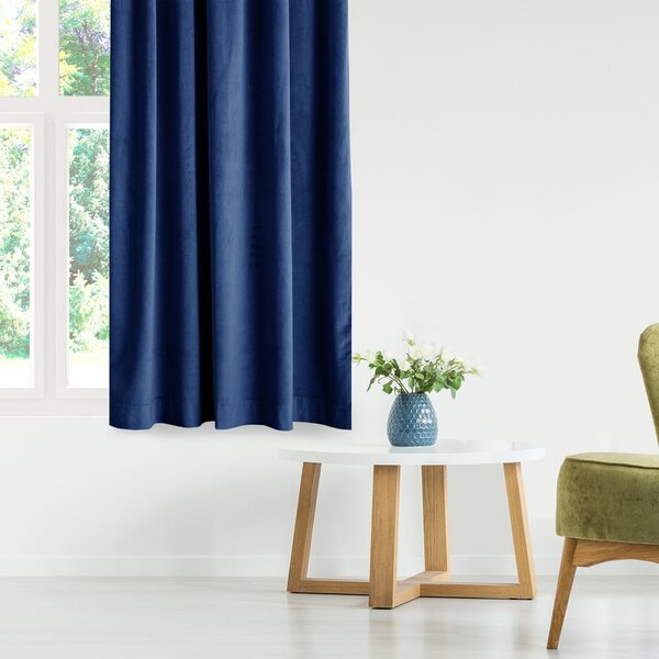Tenda parzialmente oscurante blu scuro in velluto 140x270 cm Eyelets – Restilo