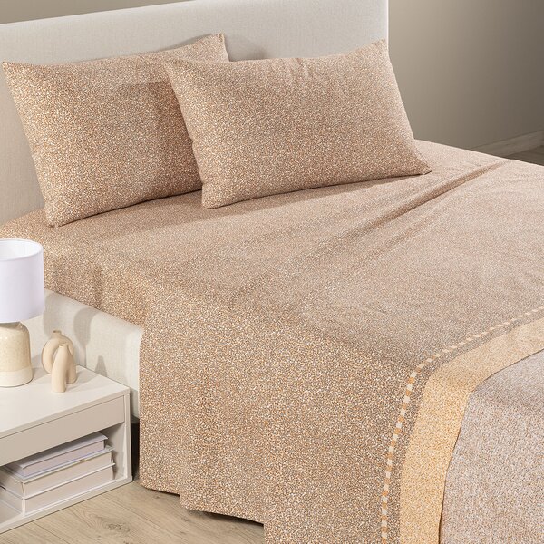 Completo Lenzuola SINGOLO Botanical NATURALE Cotone Caleffi