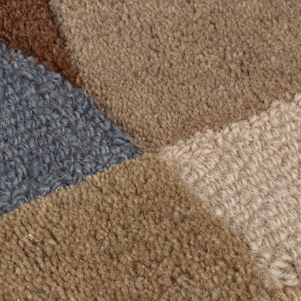Passatoia greige in lana tessuta a mano 80x230 cm Mia Ellipse – Flair Rugs