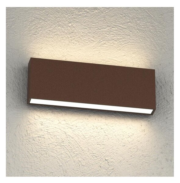 MADRID APPLIQUE DA ESTERNO RETTANGOLARE LED 20W IP65 BIEMISSIONE LUCE CCT 3000K-4000K ALLUMINIO 3 COLORI
