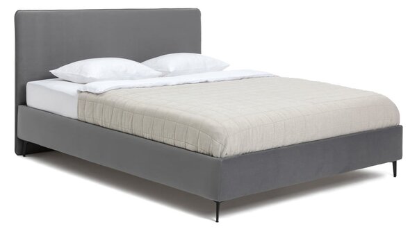 Letto matrimoniale imbottito grigio con rete inclusa 160x200 cm Noira Slim – Bonami Selection