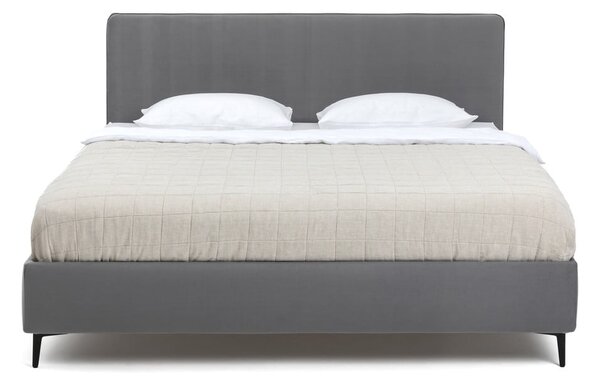 Letto matrimoniale imbottito grigio con rete inclusa 160x200 cm Noira Slim – Bonami Selection