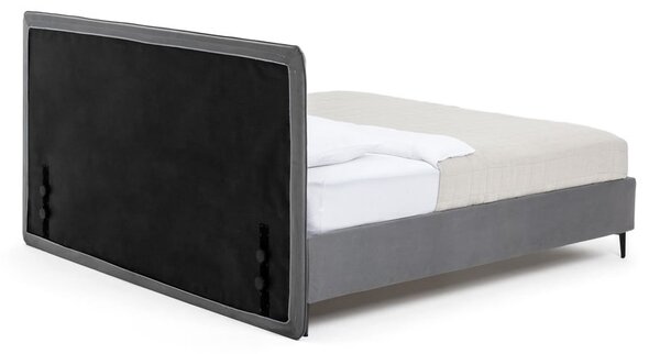 Letto matrimoniale imbottito grigio con rete inclusa 160x200 cm Noira Slim – Bonami Selection