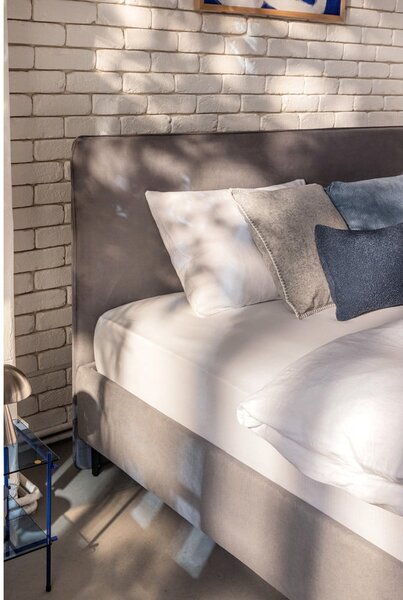 Letto matrimoniale imbottito grigio con rete inclusa 160x200 cm Noira Slim – Bonami Selection