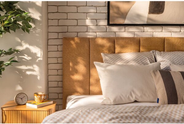 Letto matrimoniale imbottito color senape con contenitore con rete inclusa 160x200 cm Thessa Bold Line – Bonami Selection
