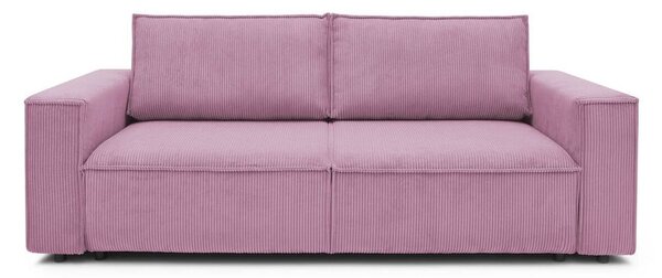 Divano letto in velluto a coste rosa 245 cm Nihad - Bobochic Paris