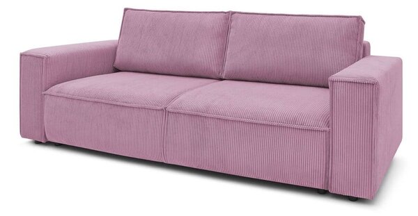 Divano letto in velluto a coste rosa 245 cm Nihad - Bobochic Paris
