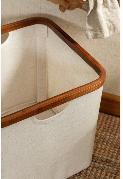 Scatola color crema in tessuto 30x30x30 cm Bamboo/Linen Cube – Bigso