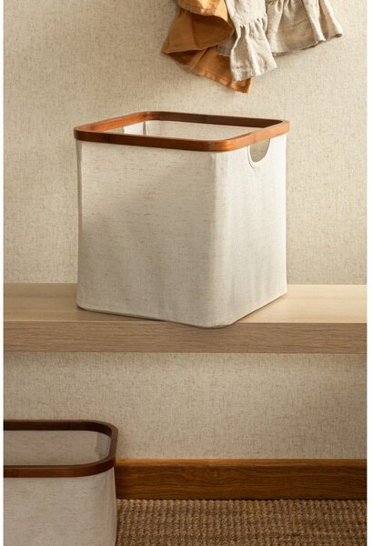 Scatola color crema in tessuto 30x30x30 cm Bamboo/Linen Cube – Bigso