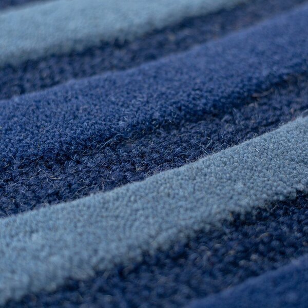 Tappeto blu scuro in lana tessuto a mano 120x180 cm Conway Retro – Flair Rugs