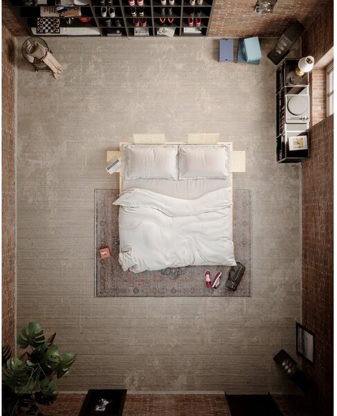 Letto matrimoniale marrone in pino massiccio con rete inclusa 160x200 cm Social – Karup Design