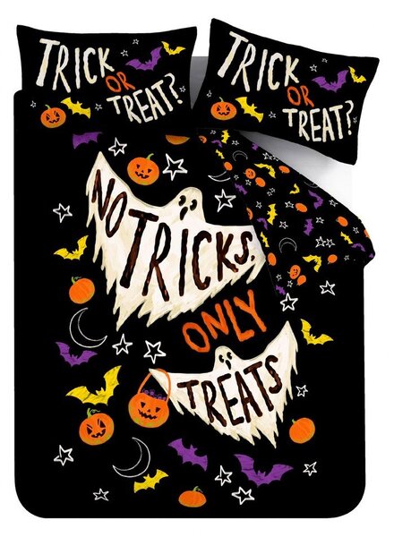 Set copripiumino e federa nero per letto singolo 135x200 cm Halloween Trick or Treat – Catherine Lansfield