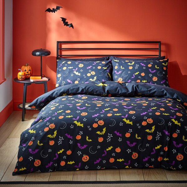 Set copripiumino e federa nero per letto singolo 135x200 cm Halloween Trick or Treat – Catherine Lansfield
