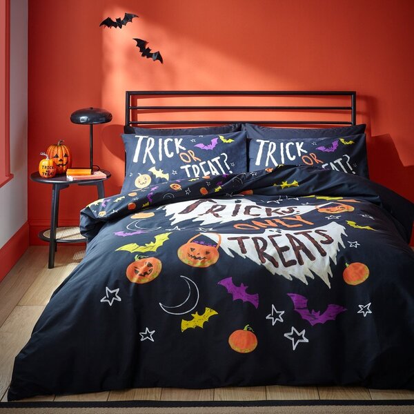 Set copripiumino e federa nero per letto singolo 135x200 cm Halloween Trick or Treat – Catherine Lansfield