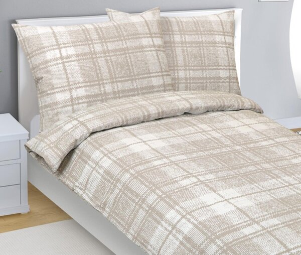 Lenzuola in crêpe - 140x220 cm, 70x90 - beige, bianco