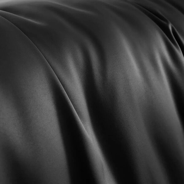 Set copripiumino e federa nero in raso di seta per letto singolo 135x200 cm Silky Soft – Catherine Lansfield