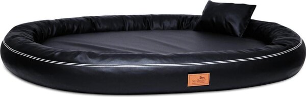 Tierlando® Lettino ortopedico per cani GILBERT ORTHO Protezione del pelo in Pelle finta LATEX - Dimensioni: 100x85cm | Colore: 03 Nero