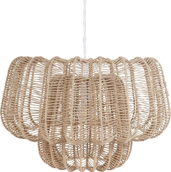 BELIANI Lampada a sospensione naturale con paralume in carta illuminazione interna stile naturale japandi
