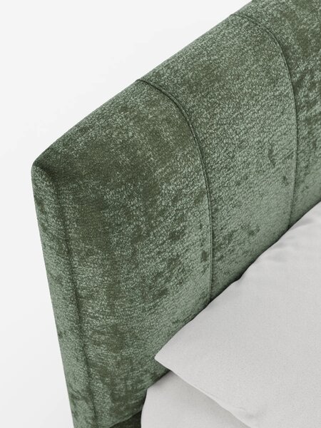 ONYX letto imbottito con vano contenitore e testiera verticale in tess