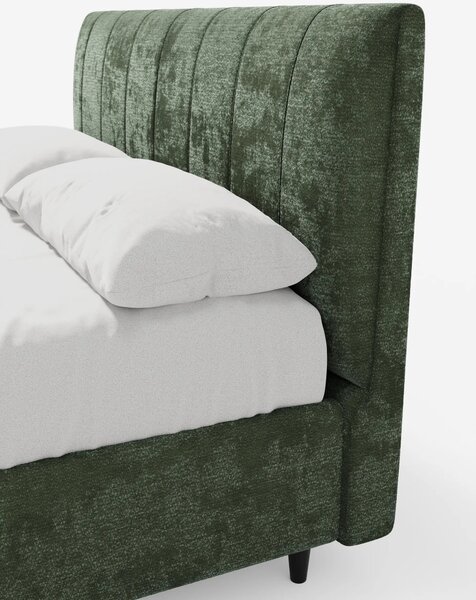 ONYX letto imbottito con vano contenitore e testiera verticale in tess