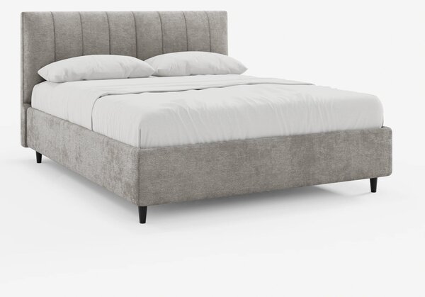 ONYX letto imbottito con vano contenitore e testiera verticale in tess