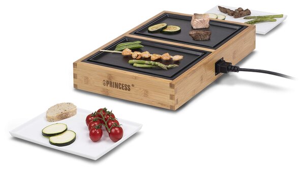 PRINCESS 104020 Dinner4Two Griglia da tavolo pura, colore: legno