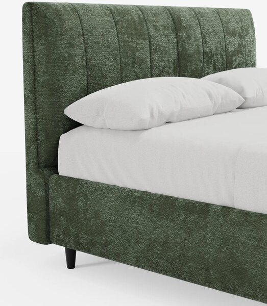 ONYX letto imbottito con vano contenitore e testiera verticale in tess