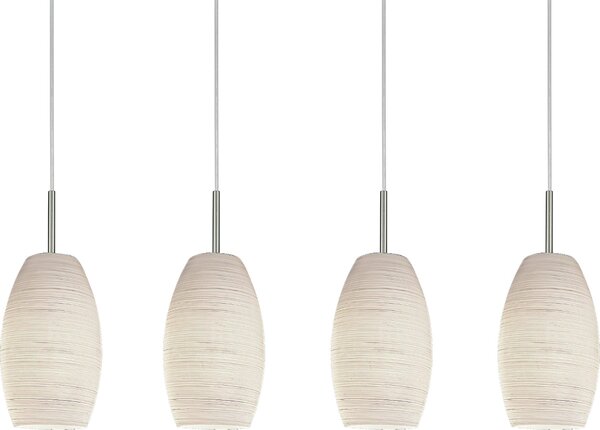 Lampada a sospensione Batista 3 a 4 luci in nichel opaco, bianco Eglo 97587