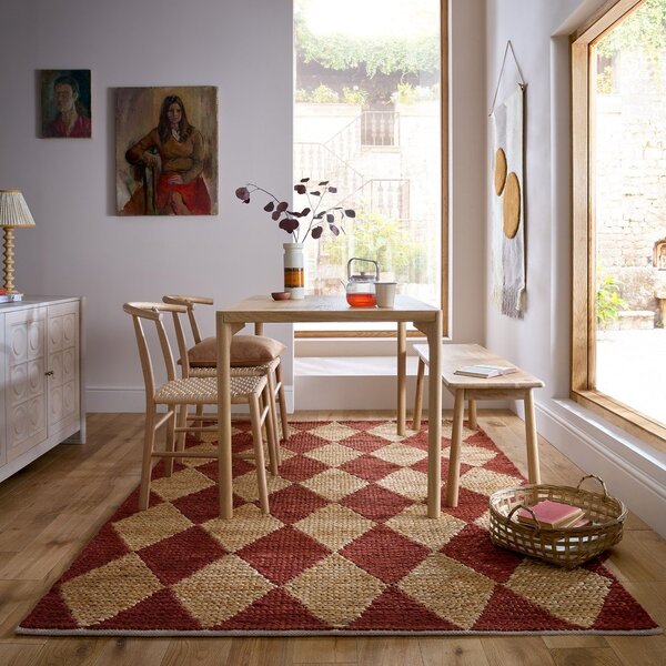Tappeto color terracotta in misto iuta tessuto a mano 120x170 cm Effie Diamond – Flair Rugs