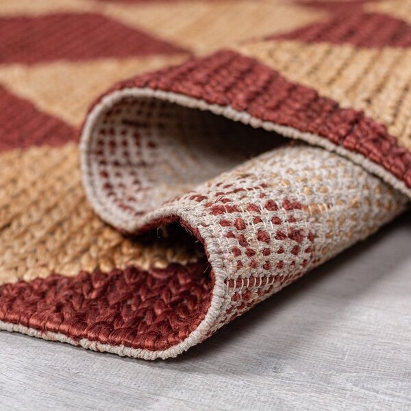 Tappeto color terracotta in misto iuta tessuto a mano 120x170 cm Effie Diamond – Flair Rugs