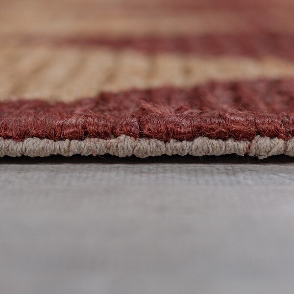 Tappeto color terracotta in misto iuta tessuto a mano 120x170 cm Effie Diamond – Flair Rugs