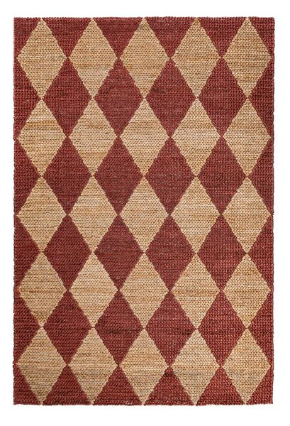 Tappeto color terracotta in misto iuta tessuto a mano 120x170 cm Effie Diamond – Flair Rugs