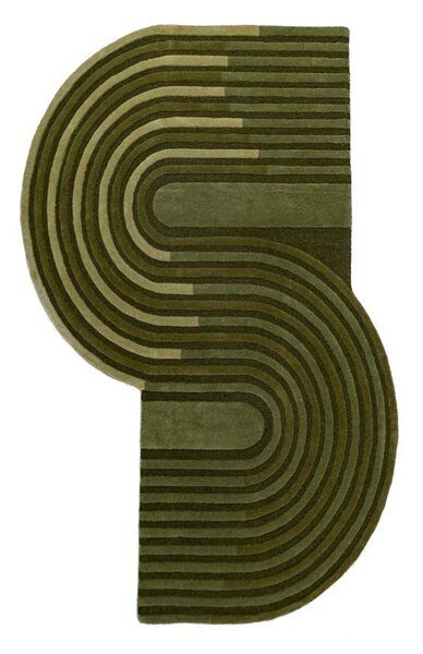 Tappeto verde in lana tessuto a mano 200x290 cm Conway Retro – Flair Rugs