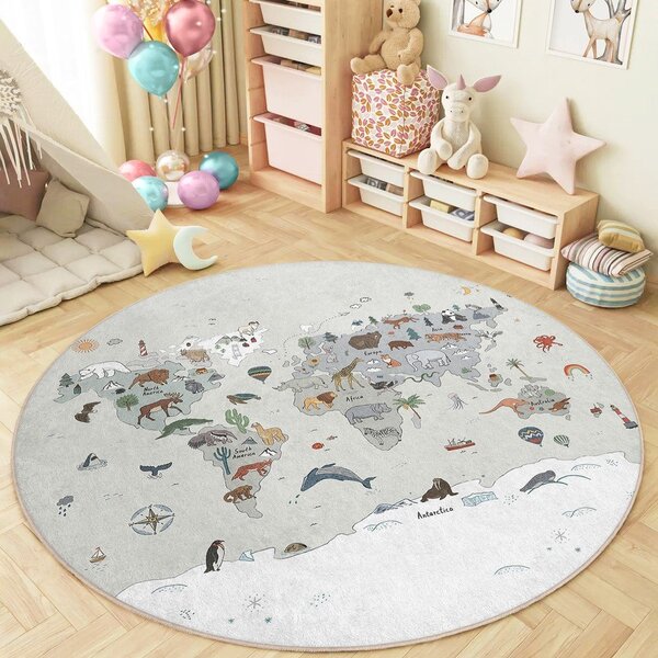 Tappeto da gioco per bambini lavabile ø100 cm Big World – Mila Home