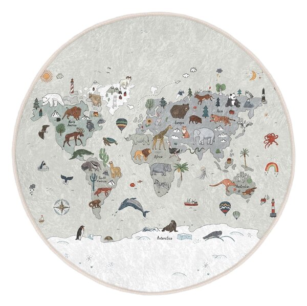 Tappeto da gioco per bambini lavabile ø100 cm Big World – Mila Home
