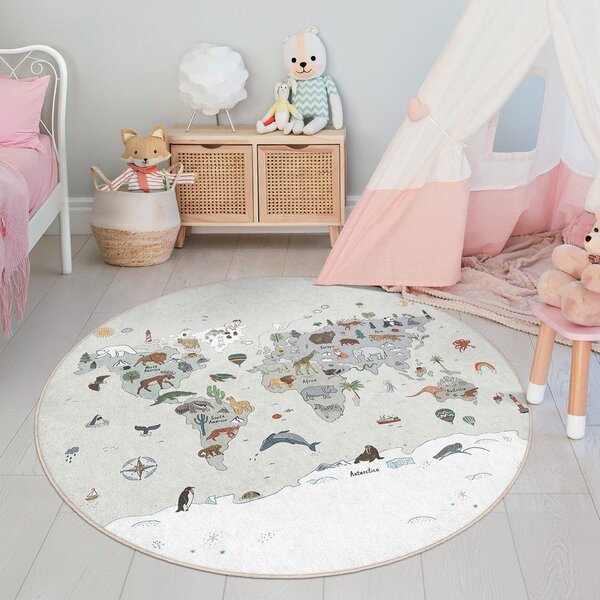 Tappeto da gioco per bambini lavabile ø100 cm Big World – Mila Home