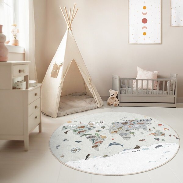 Tappeto da gioco per bambini lavabile ø100 cm Big World – Mila Home