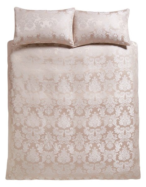 Set copripiumino e federa beige in tessuto damascato per letto matrimoniale e per letto esteso 230x220 cm Damask Jacquard – Catherine Lansfield